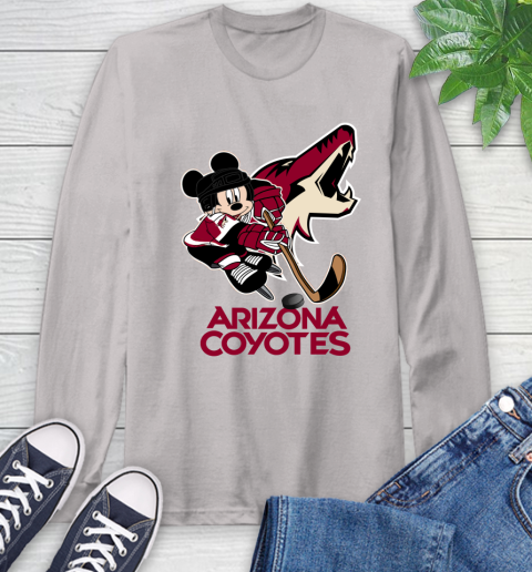 NHL Arizona Coyotes Mickey Mouse Disney Hockey T Shirt Long Sleeve T-Shirt 12