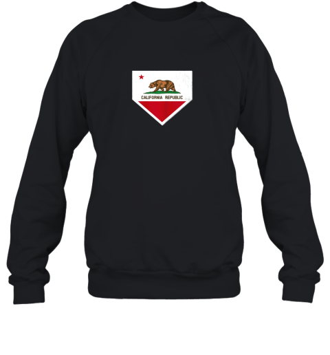 Vintage Baseball Home Plate With California State Flag Sweatshirt