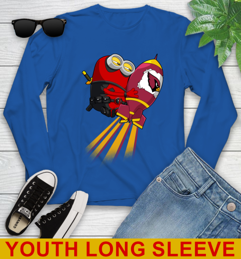 NFL Football Arizona Cardinals Deadpool Minion Marvel Shirt Youth Long Sleeve 10