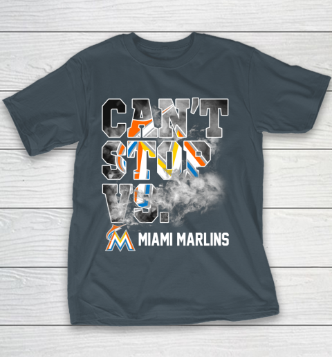 MLB Miami Marlins Baseball Can't Stop Vs Marlins Youth T-Shirt 5