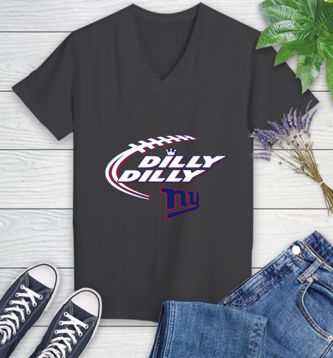 NFL New York Giants Dilly Dilly Football Sports Women's V-Neck T-Shirt 8