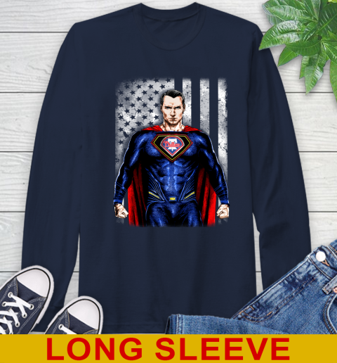 MLB Baseball Philadelphia Phillies Superman DC Shirt Long Sleeve T-Shirt 3
