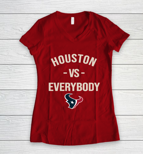 Houston Texans Vs Everybody Women's V-Neck T-Shirt 8
