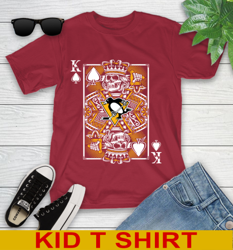 Pittsburgh Penguins NHL Hockey The King Of Spades Death Cards Shirt Youth T-Shirt 12