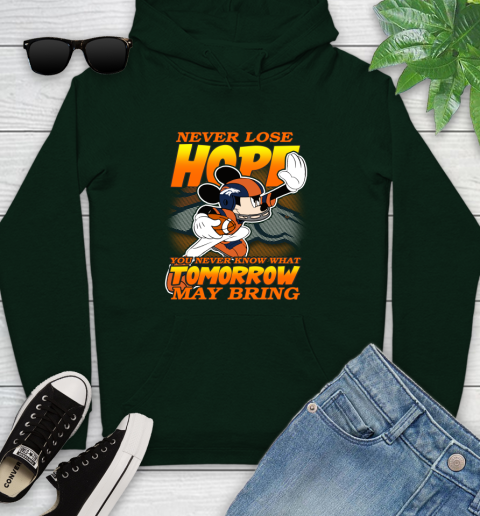 Denver Broncos NFL Football Mickey Disney Never Lose Hope Youth Hoodie 14
