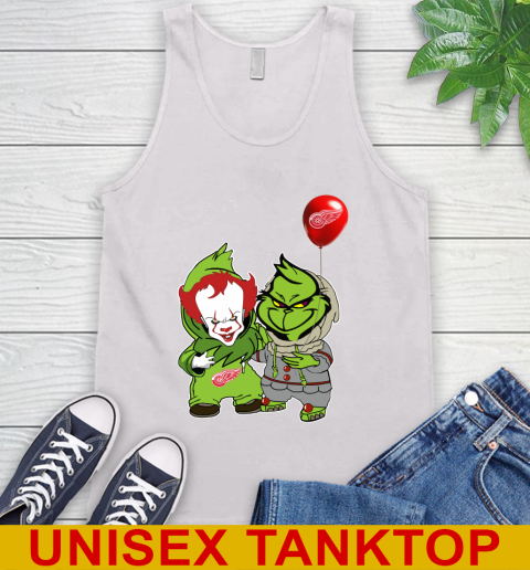 Detroit Red Wings Baby Pennywise Grinch Christmas NHL Hockey Tank Top