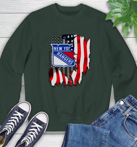 New York Rangers NHL Hockey American Flag Sweatshirt 12