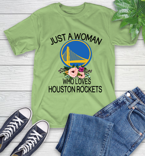 NBA Just A Woman Who Loves Houston Rockets Basketball Sports T-Shirt 9
