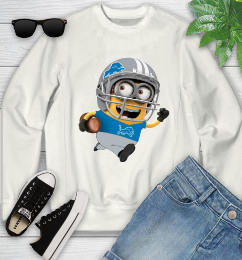 NFL Detroit Lions Minions Disney Football Sports Youth Sweatshirt