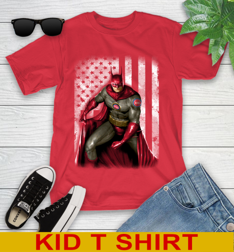 Detroit Pistons NBA Basketball Batman DC American Flag Shirt Youth T-Shirt 11