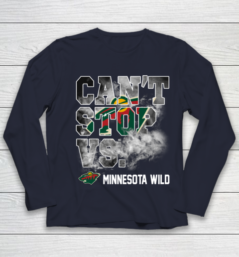 NHL Minnesota Wild Hockey Can't Stop Vs Youth Long Sleeve 2