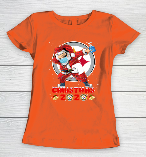 Pittsburgh Steelers Funny Santa Claus Dabbing Christmas 2020 NFL Women's T-Shirt 3