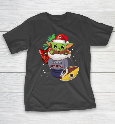 Washington Redskins Christmas Baby Yoda Star Wars Funny Happy NFL T-Shirt 2