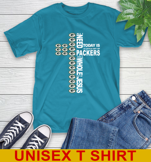 NFL All I Need Today Is A Little Bit Of Green Bay Packers Cross Shirt T-Shirt 9