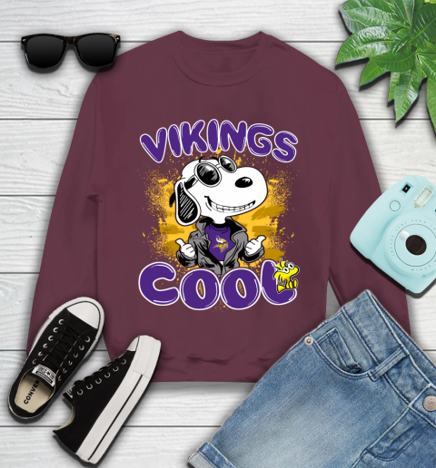 NFL Football Minnesota Vikings Cool Snoopy Shirt Youth Sweatshirt 3
