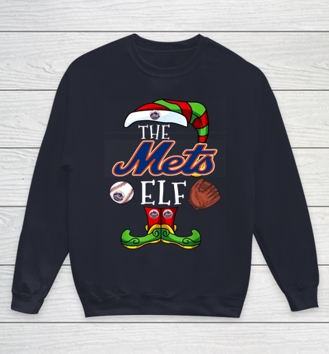 New York Mets Christmas ELF Funny MLB Youth Sweatshirt 2