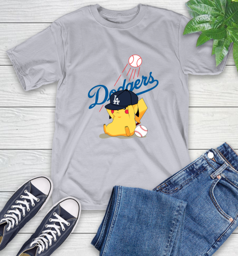 MLB Pikachu Baseball Sports Los Angeles Dodgers T-Shirt 6