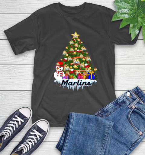 Miami Marlins Merry Christmas MLB Baseball Sports T-Shirt 2