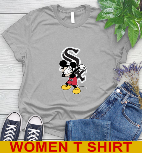 Chicago White Sox MLB Baseball Dabbing Mickey Disney Sports Women's T-Shirt 5