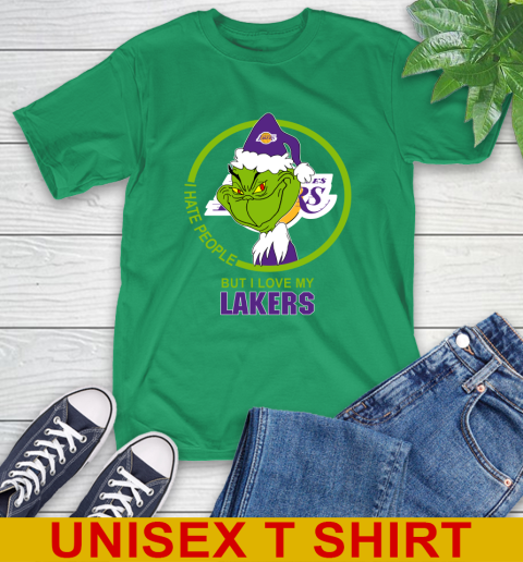 Los Angeles Lakers NBA Christmas Grinch I Hate People But I Love My Favorite Basketball Team T-Shirt 7
