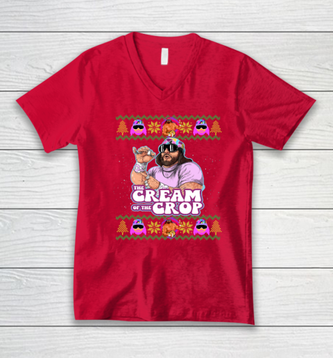 Macho The Cream of The Crop,Wrestling Ugly Christmas V-Neck T-Shirt 5