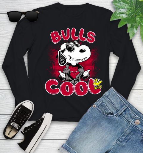 NBA Basketball Chicago Bulls Cool Snoopy Shirt Youth Long Sleeve