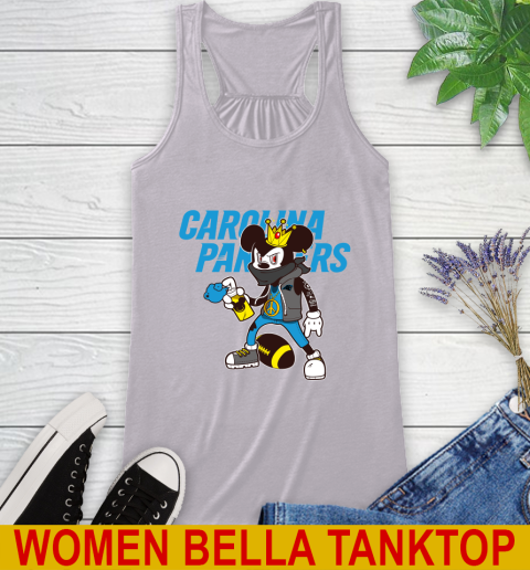 Carolina Panthers NFL Football Mickey Peace Sign Sports Racerback Tank 5