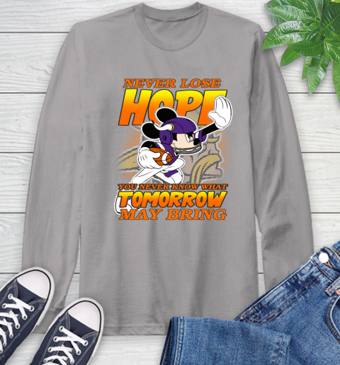 Minnesota Vikings NFL Football Mickey Disney Never Lose Hope Long Sleeve T-Shirt 6