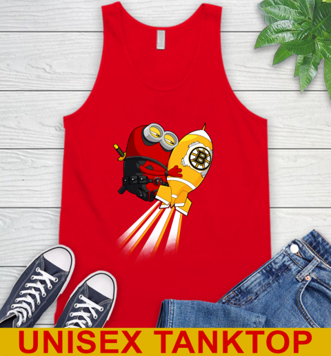 NHL Hockey Boston Bruins Deadpool Minion Marvel Shirt Tank Top 5