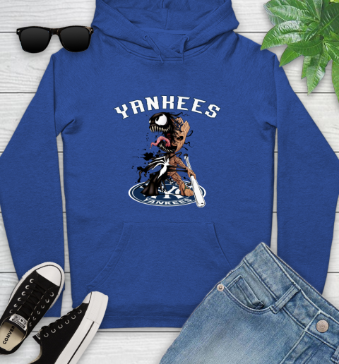 MLB New York Yankees Baseball Venom Groot Guardians Of The Galaxy Youth Hoodie 9