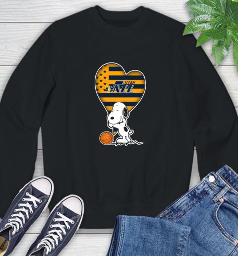 Utah Jazz NBA Basketball The Peanuts Movie Adorable Snoopy Sweatshirt 2