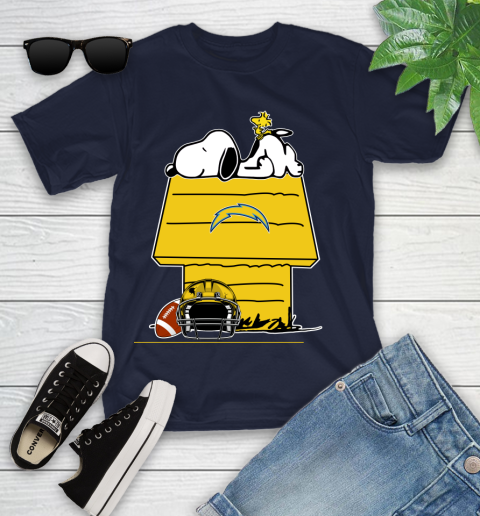 Los Angeles Chargers NFL Football Snoopy Woodstock The Peanuts Movie Youth T-Shirt 3