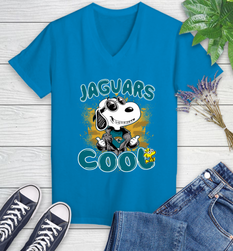 NFL Football Jacksonville Jaguars Cool Snoopy Shirt Women's V-Neck T-Shirt 5