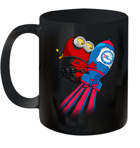 NBA Basketball Philadelphia 76ers Deadpool Minion Marvel Shirt Ceramic Mug 11oz