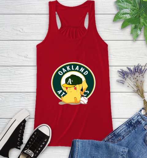 MLB Pikachu Baseball Sports Oakland Athletics Racerback Tank 6