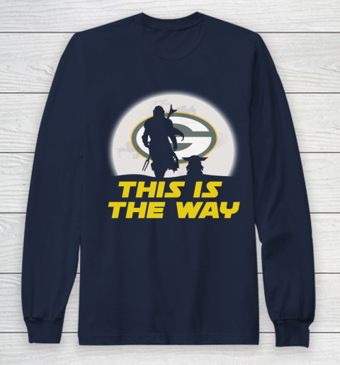 Green Bay Packers NFL Football Star Wars Yoda And Mandalorian This Is The Way Long Sleeve T-Shirt 2