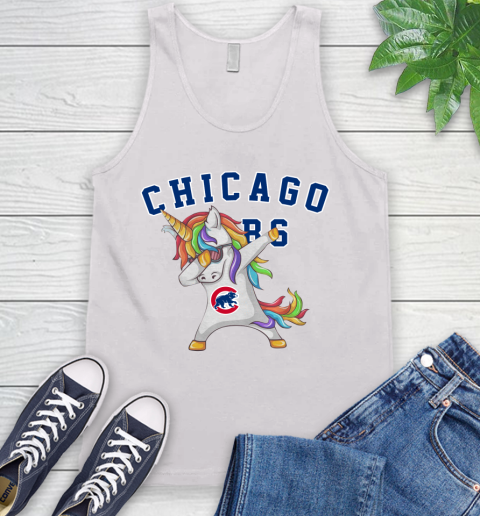 Chicago Cubs MLB Baseball Funny Unicorn Dabbing Sports Tank Top