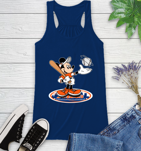 MLB Baseball New York Mets Cheerful Mickey Disney Shirt Racerback Tank 8