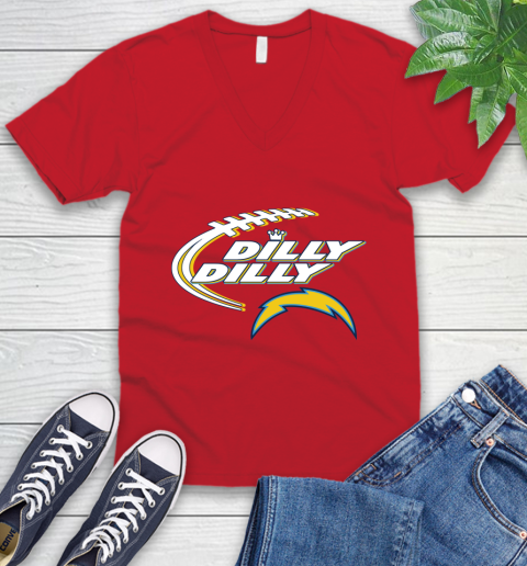 NFL Los Angeles Chargers Dilly Dilly Football Sports V-Neck T-Shirt 7