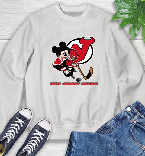 NHL New Jersey Devils Mickey Mouse Disney Hockey T Shirt Sweatshirt