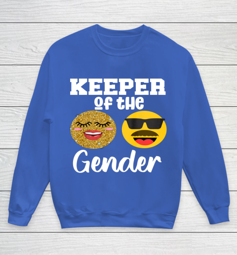 Keeper of the Gender Staches or Lashes Gender Reveal Party Youth Sweatshirt 6
