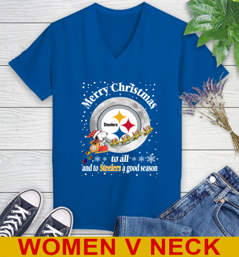 Pittsburgh Steelers Merry Christmas To All And To Steelers A Good Season NFL Football Sports Women's V-Neck T-Shirt 9