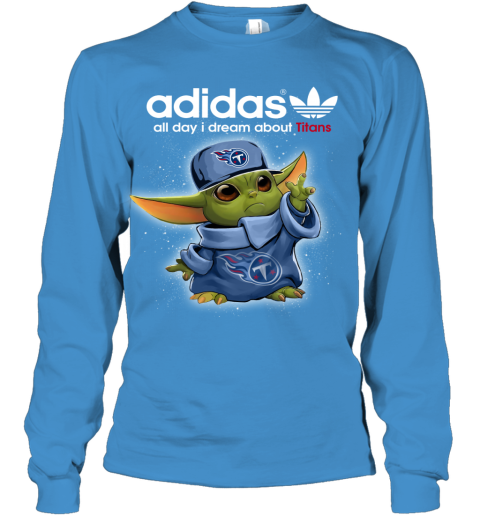 Baby Yoda Adidas All Day I Dream About Tennessee Titans mczx baby yoda adidas all day i dream about tennessee titans youth long sleeve 50 front sapphire
