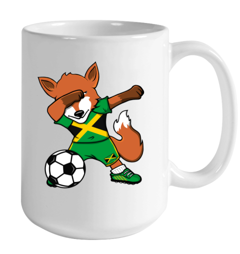 Dabbing Fox Jamaica Soccer Fans Jersey Jamaican Football Fan Color Changing Mug 15oz 2