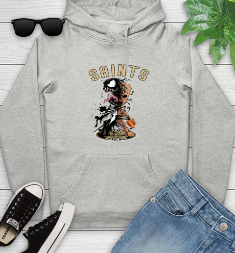 NFL New Orleans Saints Football Venom Groot Guardians Of The Galaxy Youth Hoodie