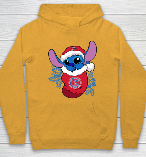 LA Clippers Christmas Stitch In The Sock Funny Disney NBA Hoodie 4 LA Clippers Christmas Stitch In The Sock Funny Disney NBA Hoodie - Image 4