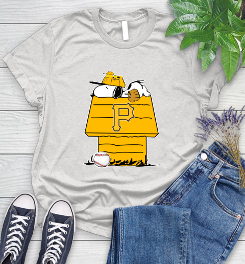 MLB Pittsburgh Pirates Snoopy Woodstock The Peanuts Movie Baseball T Shirt Women's T-Shirt