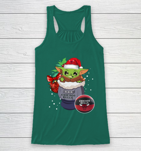 Chicago Bulls Christmas Baby Yoda Star Wars Funny Happy NBA Racerback Tank 6