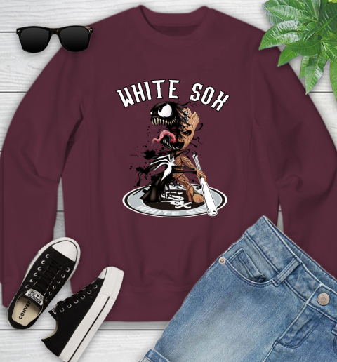 MLB Chicago White Sox Baseball Venom Groot Guardians Of The Galaxy Youth Sweatshirt 5