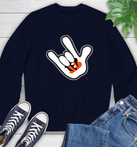 Cincinnati Bengals NFL Football Mickey Rock Hand Disney Sweatshirt 3